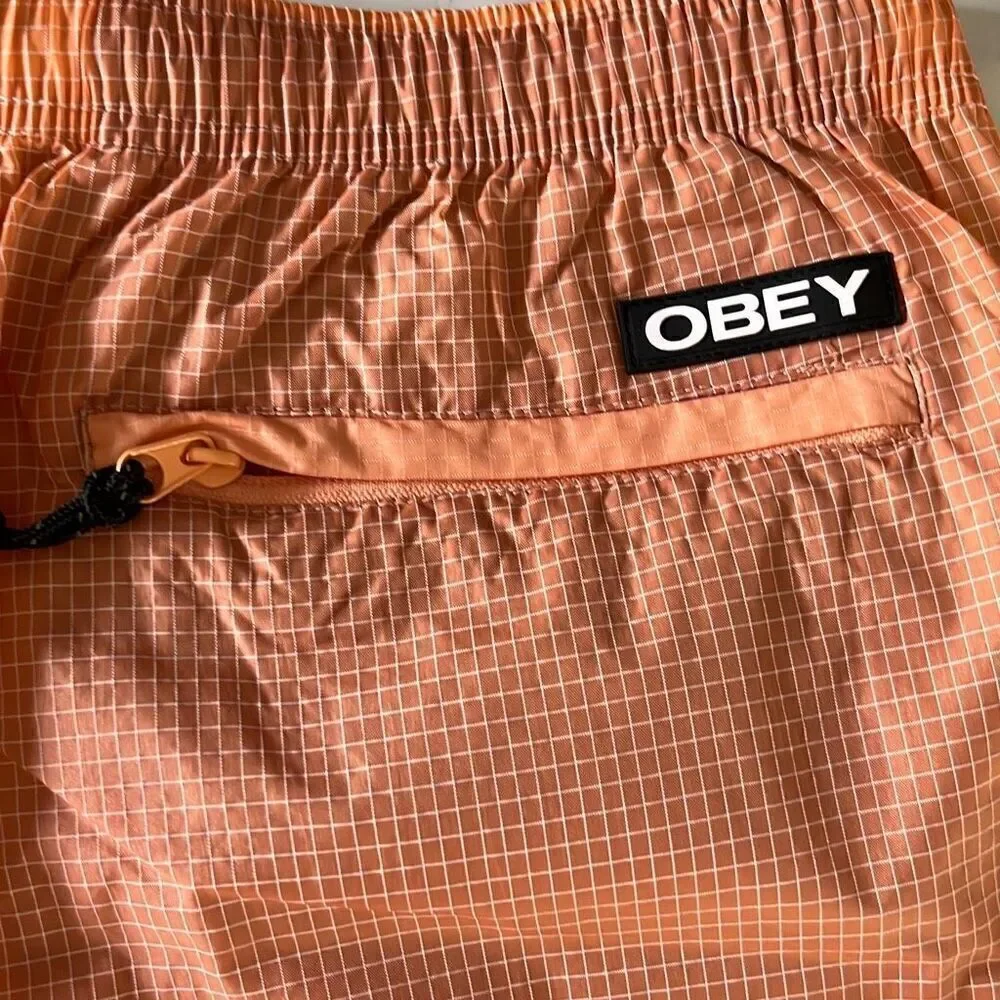 Obey Nylon/Poly Swim Trunks Sz. M